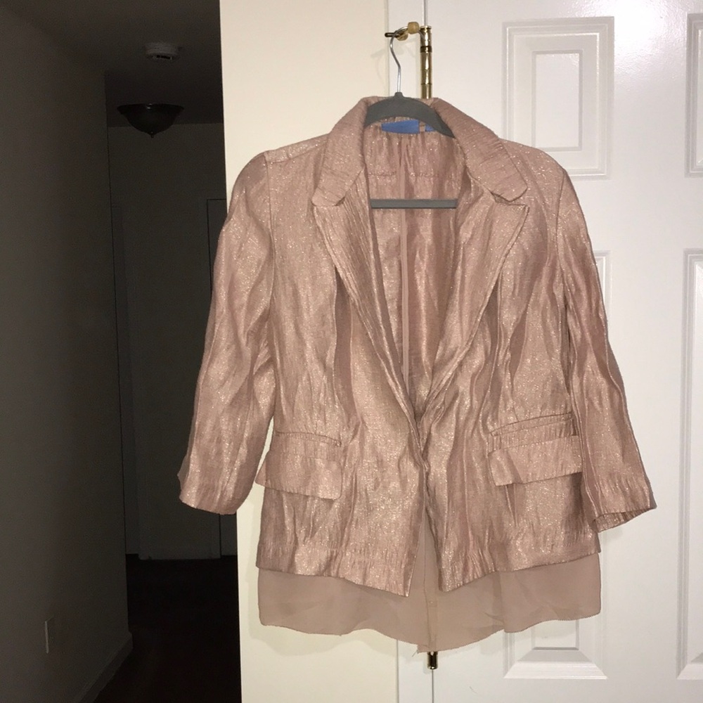Lux Vintage Simply Vera Wang Classy Sparkling Salmon Beautiful Blazer